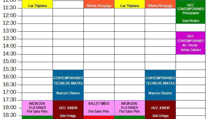 Horarios de clases