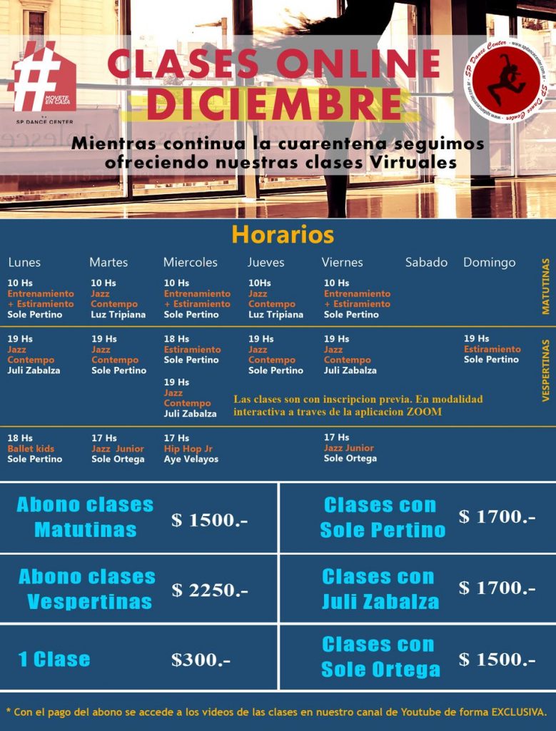 Grilla de clases diciembre