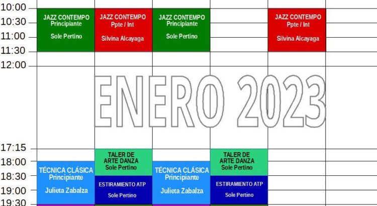 clases de verano Enero 2023